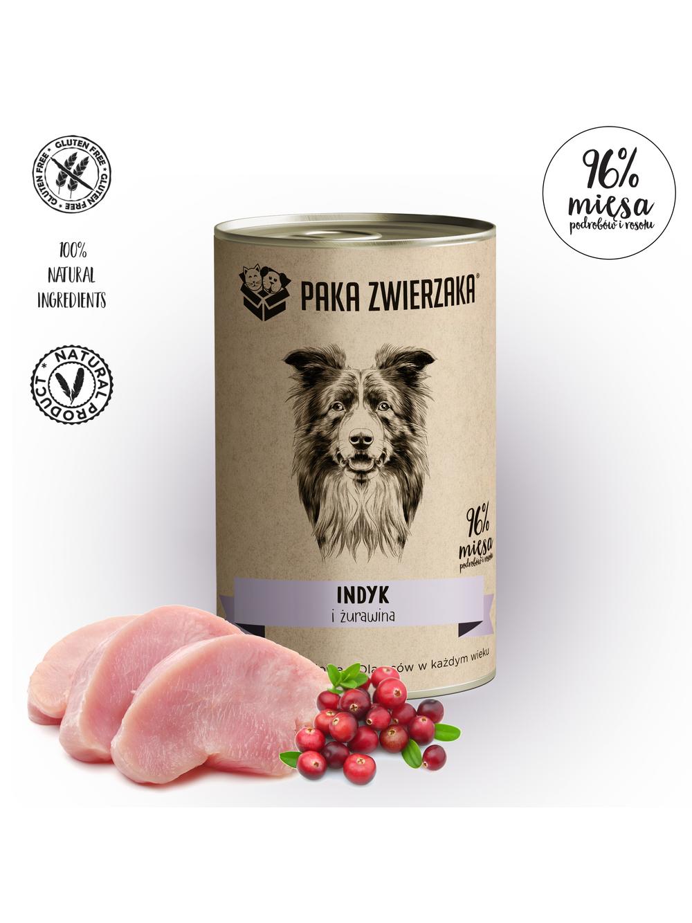 Paka Zwierzaka Indyk z żurawiną (400g)