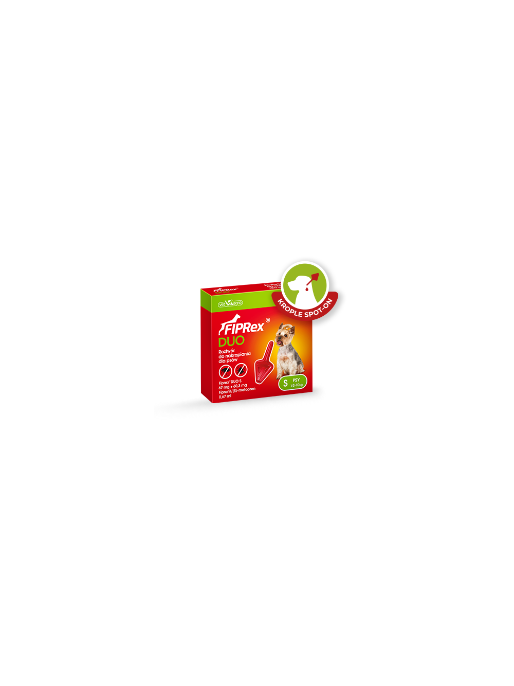 FIPREX DUO S 67 mg + 60,3 mg roztwór do nakrapiania dla psów