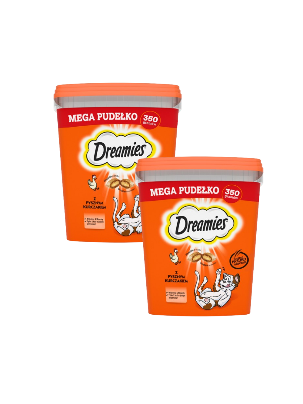 DREAMIES  Mega Pudełko 2x350 g – karma uzupełniająca dla dorosłych kotów, z pysznym kurczakiem