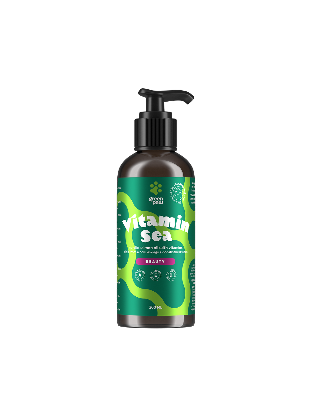 Green Paw Vitamin Sea 300ml - Olej z łososia norweskiego wzbogacony kompleksem witamin A,D i E