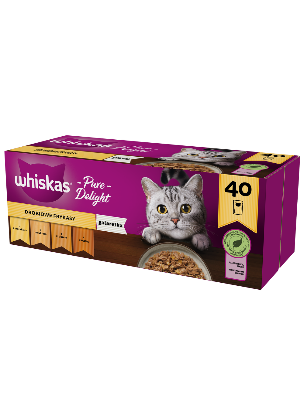 WHISKAS Adult saszetki 40 x 85 g Mix Smaków - mokra karma dla dorosłego kota, w galaretce + WHISKAS Adult saszetki 40 x 85 g Drobiowe Frykasy