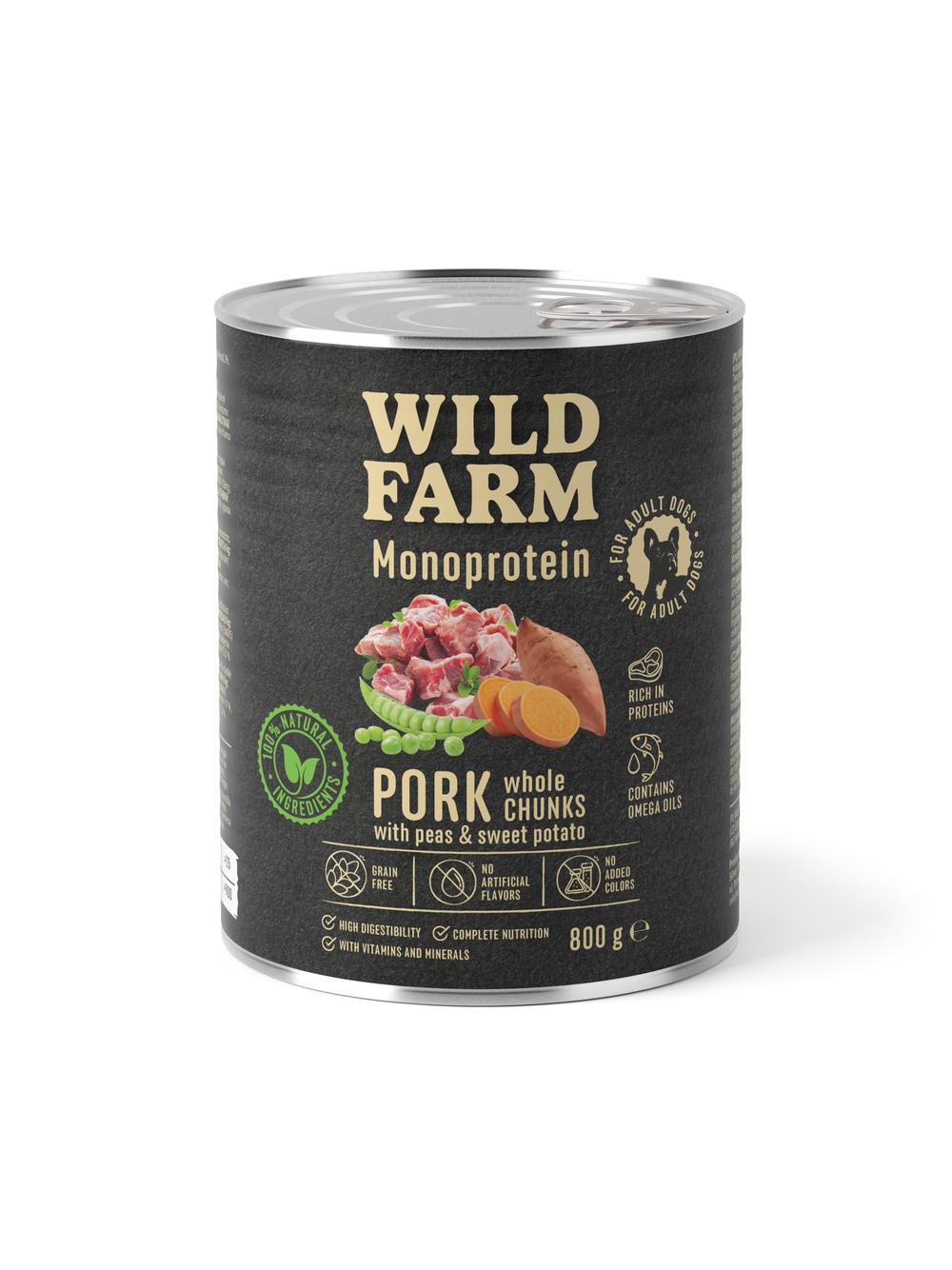 WILD FARM Monoprotein Pork 800g hipoalergiczna karma dla psa