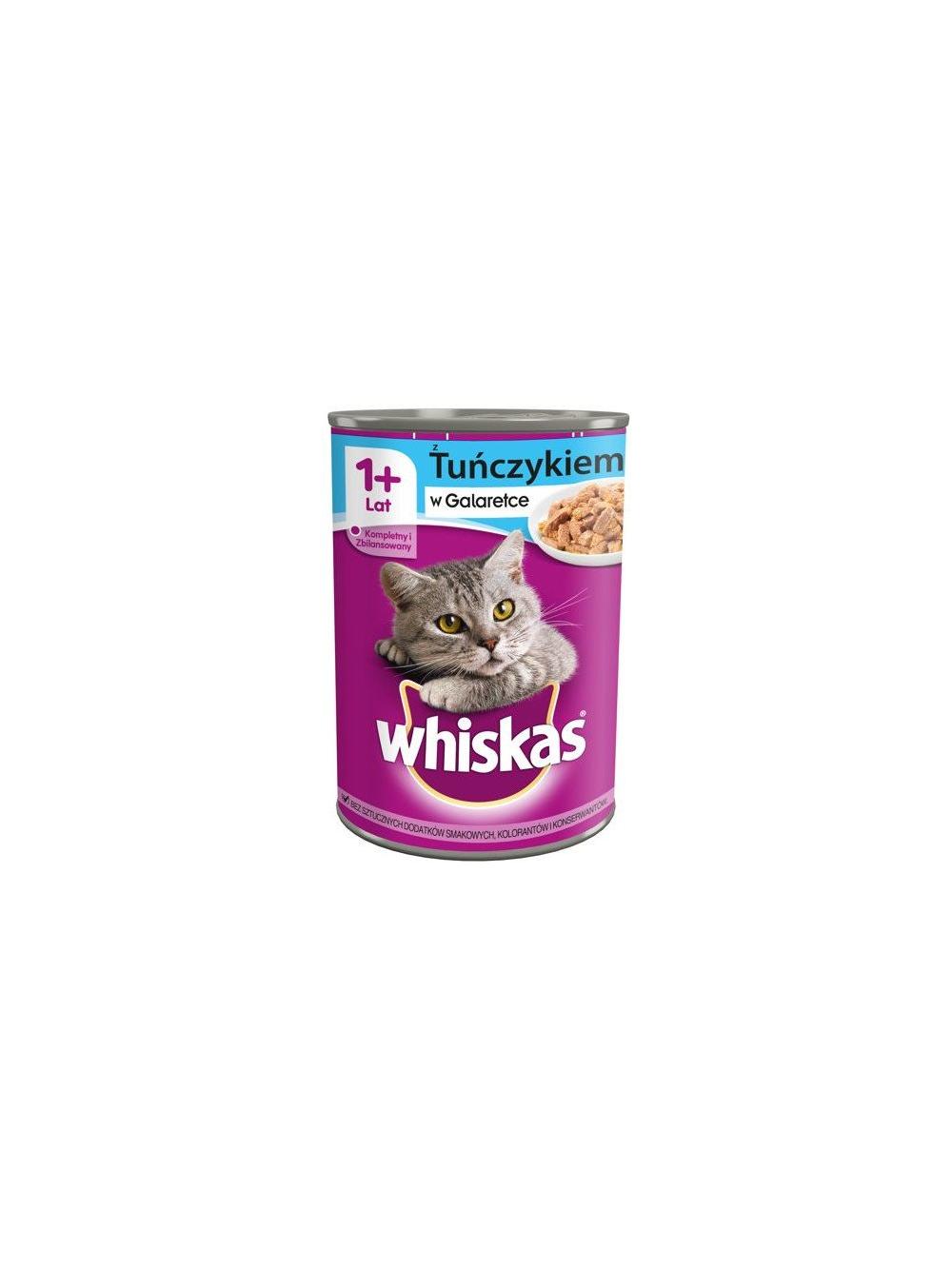 WHISKAS Adult puszka 24x400 g - mokra karma dla dorosłego kota, kawałki z tuńczykiem w galaretce