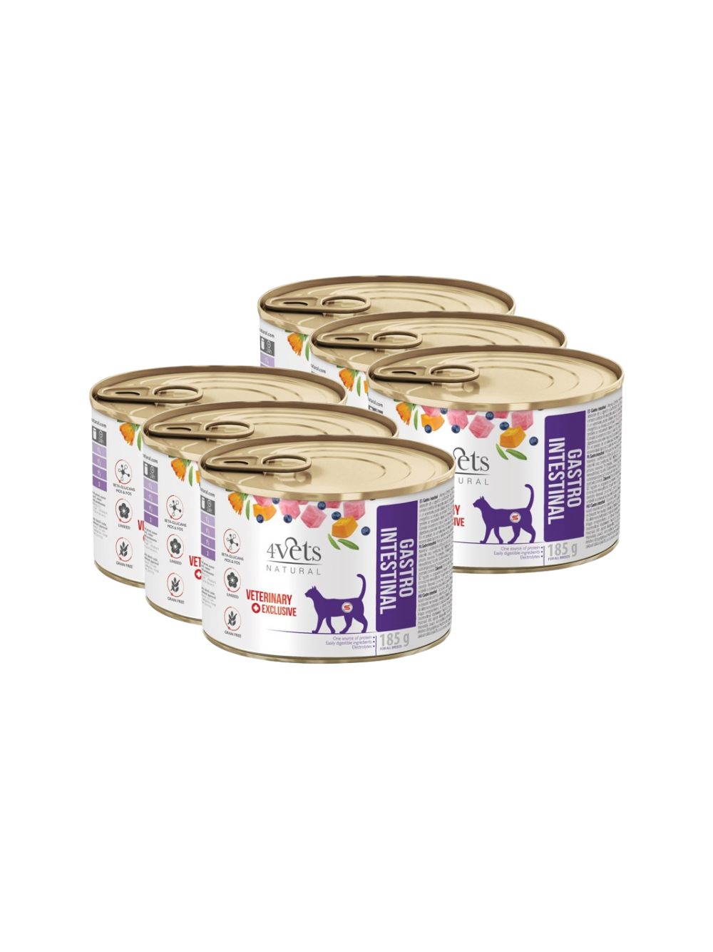 4Vets dla kotów Gastro Intestinal  6x185g