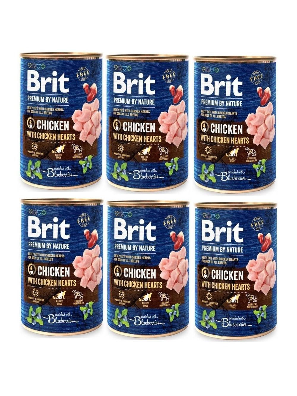 Brit Premium by Nature Chicken With Chicken Hearts 6x800g