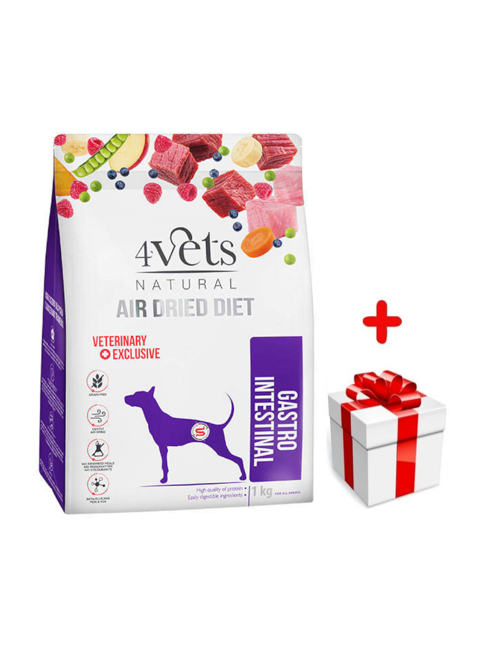 DOLINA NOTECI 4Vets Natural Gastro Intestinal karma suszona dla psów z zaburzeniami trawienia 1kg + niespodzianka dla psa GRATIS!
