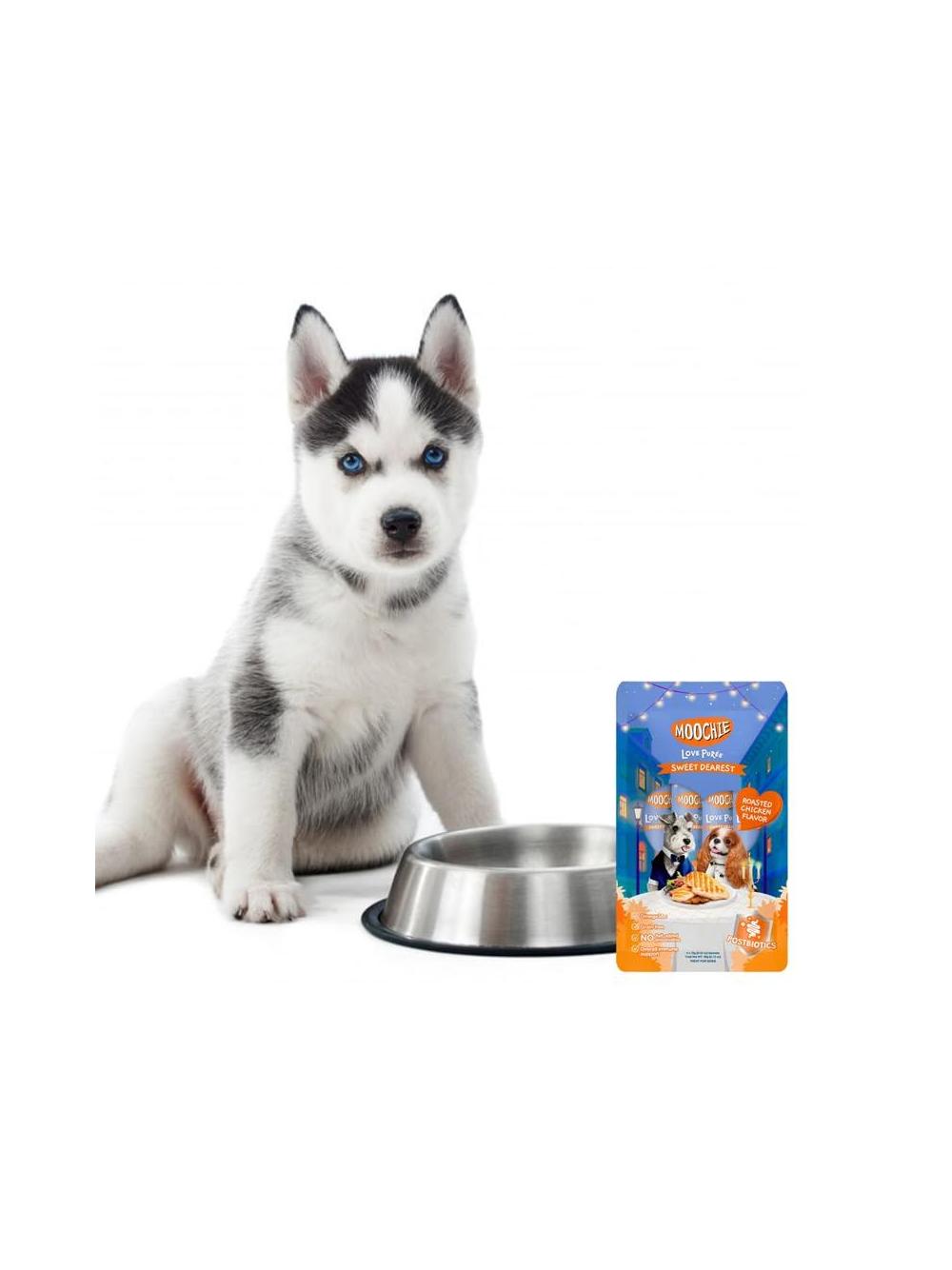 MOOCHIE Love Puree Chicken 4x15g przysmak dla psa o smaku pieczonego kurczaka