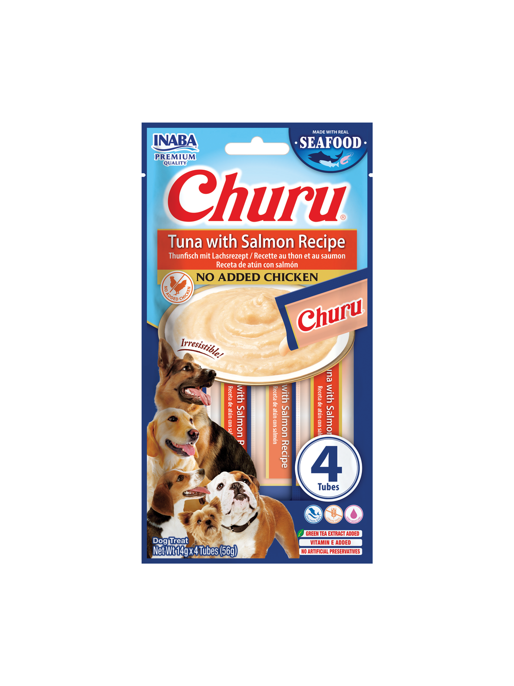 INABA Dog Churu (fish based) salmon veget 4x14g (56g)