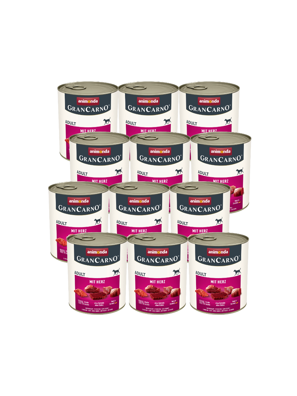 ANIMONDA GranCarno Adult Dog smak: z sercami 12x 800g