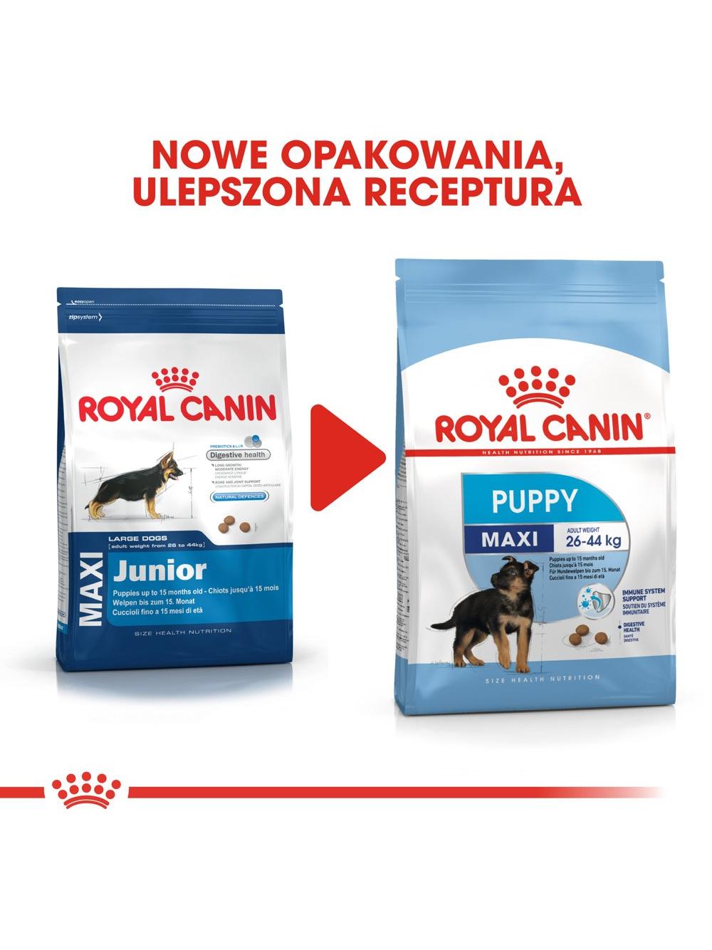 ROYAL CANIN Maxi Puppy 15kg karma sucha dla szczeniąt, od 2 do 15 miesiąca życia, ras dużych  + niespodzianka dla psa GRATIS!