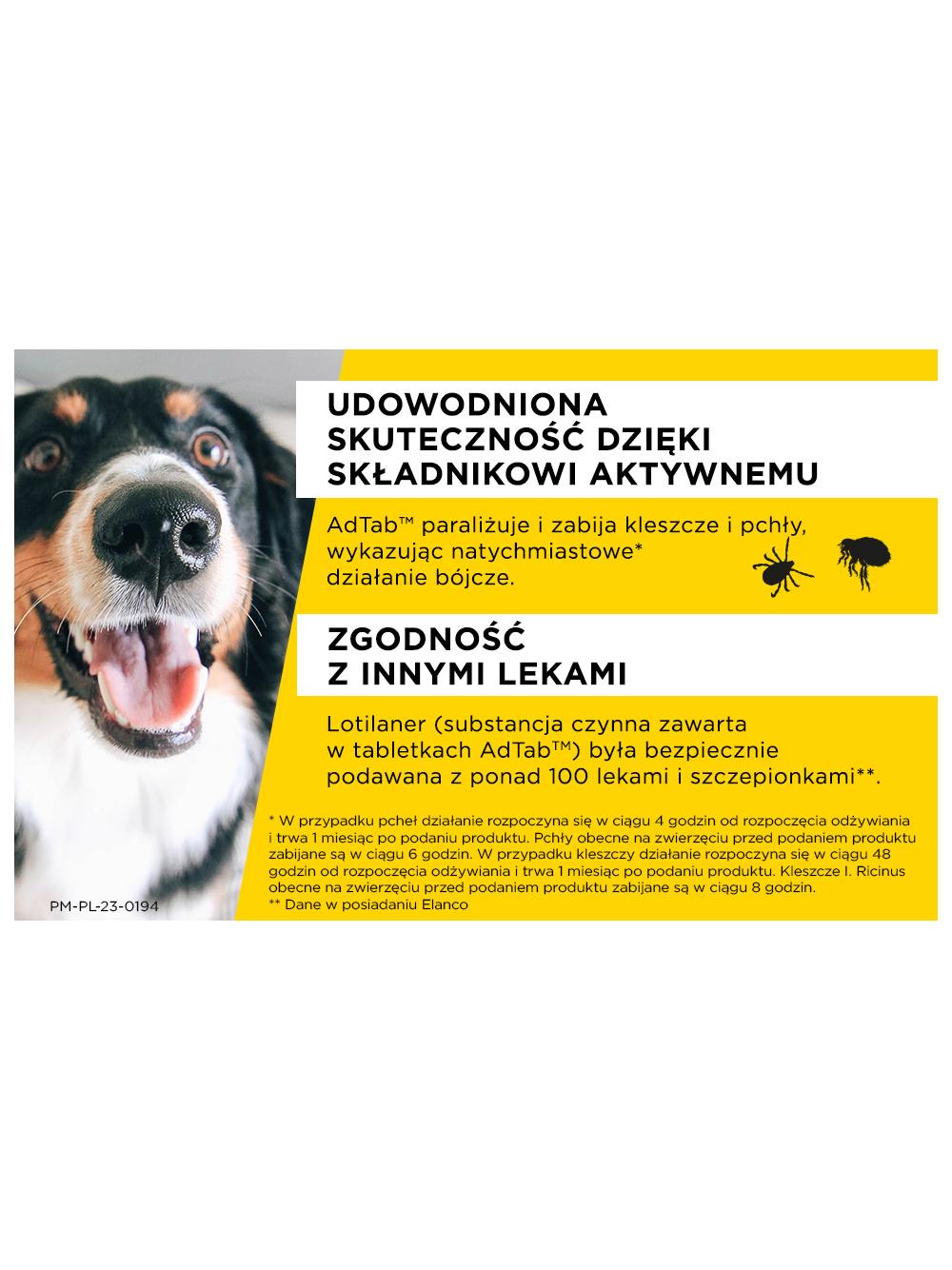 ELANCO 3xAdTab 56mg tabletki na pchły i kleszcze dla psów 1,3-2,5 kg