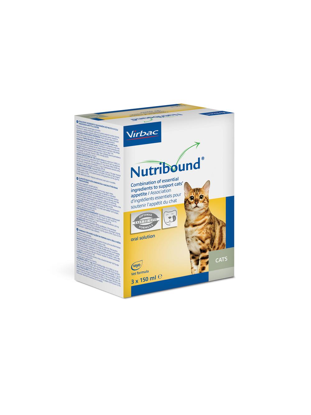 VIRBAC Nutribound Roztwór doustny dla kotów w czasie rekonwalescencji 3x150 ml-nowa wersja