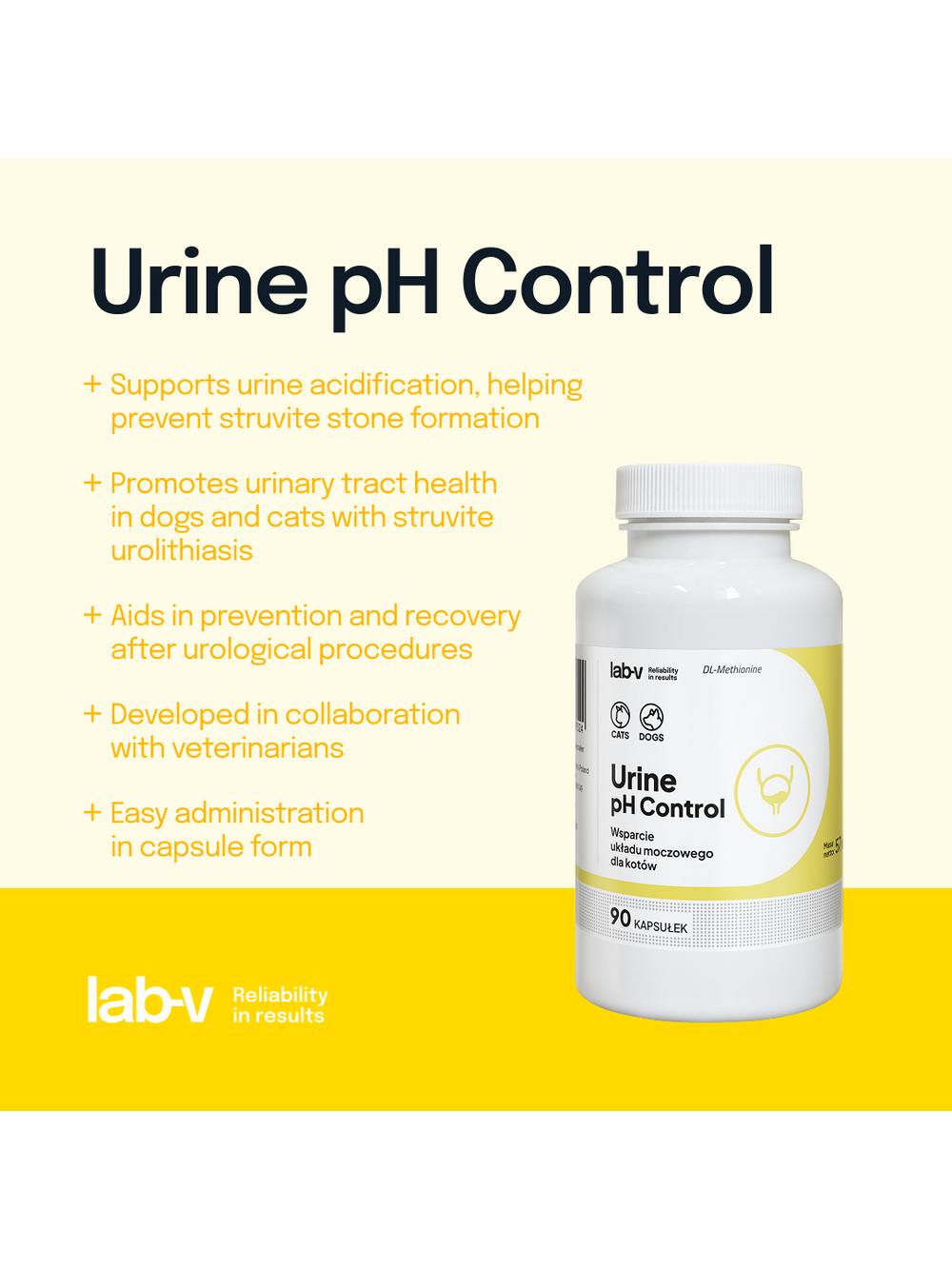 Lab-v Urine pH Control – Wsparcie dla psów i kotów przy kamicy struwitowej 90 kapsułek