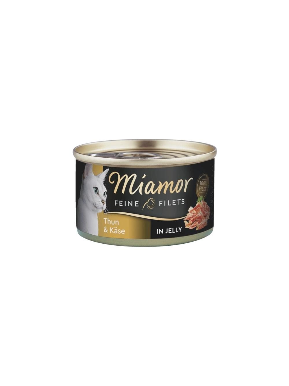 Miamor Feine Filets w galaretce - mokra karma dla kota z tuńczykiem i serem 100g puszka