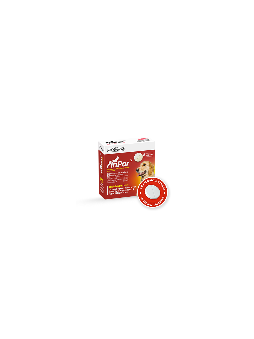 InPar 50/144/200 mg tabletki dla psów (6tabletek)