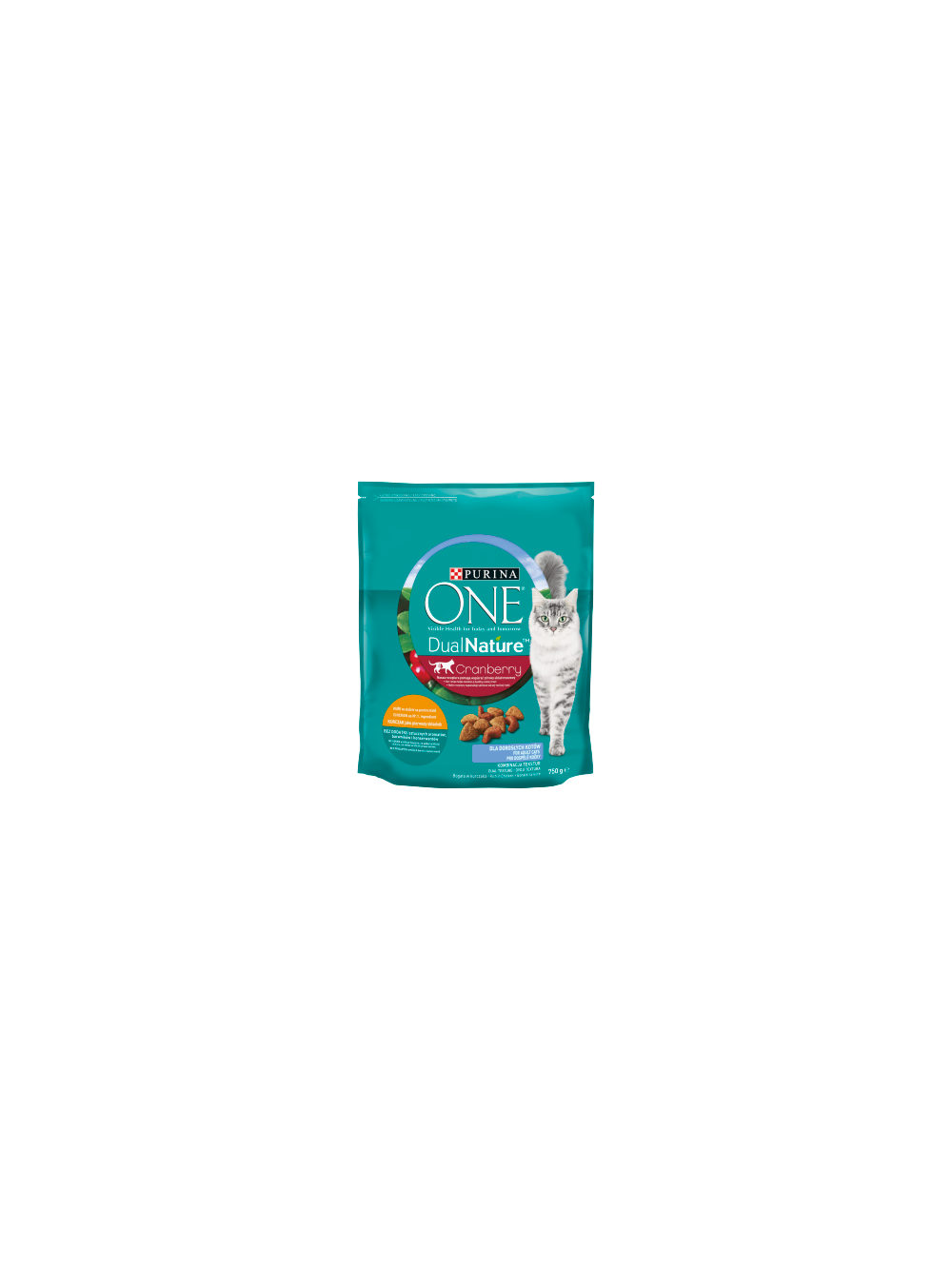 PURINA ONE DualNature Cranberry Karma dla dorosłych kotów kurczak jako pierwszy składnik 750g