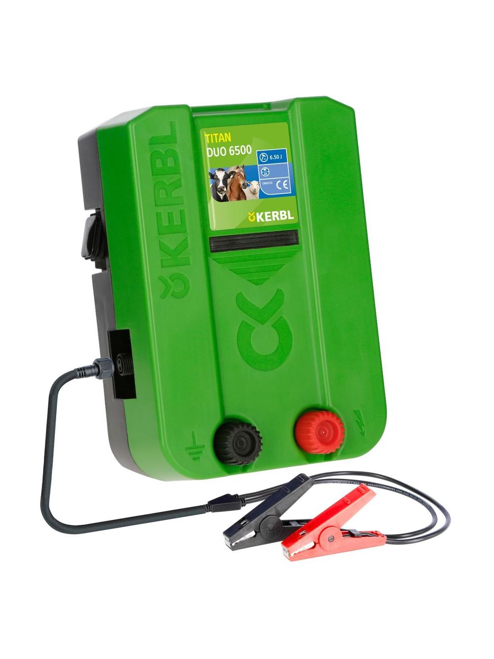 KERBL Elektryzator uniwersalny TITAN DUO 6500, na dziki, dla koni, bydła, owiec i kóz, 6,5 J