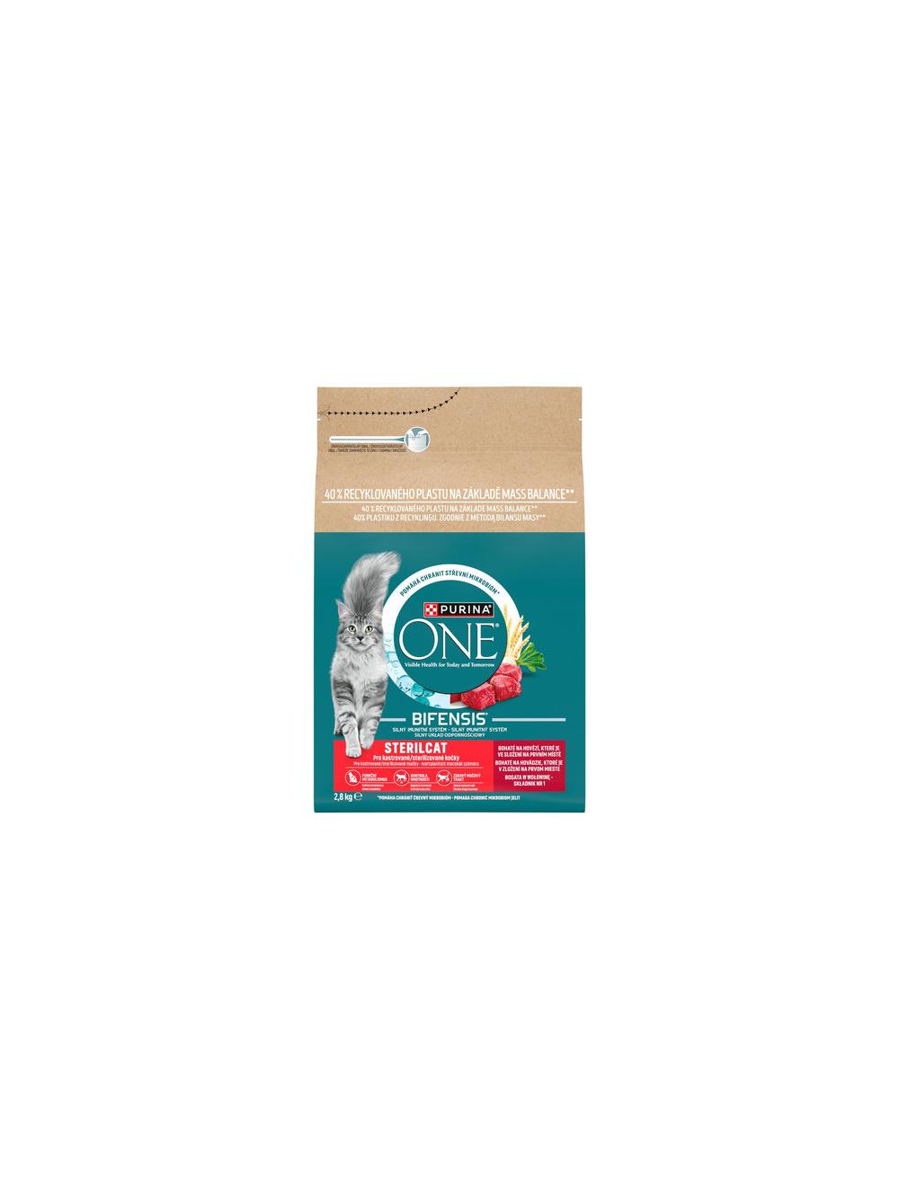 Purina One Cat Sterilcat Karma z wołowiną dla kota 2,8kg