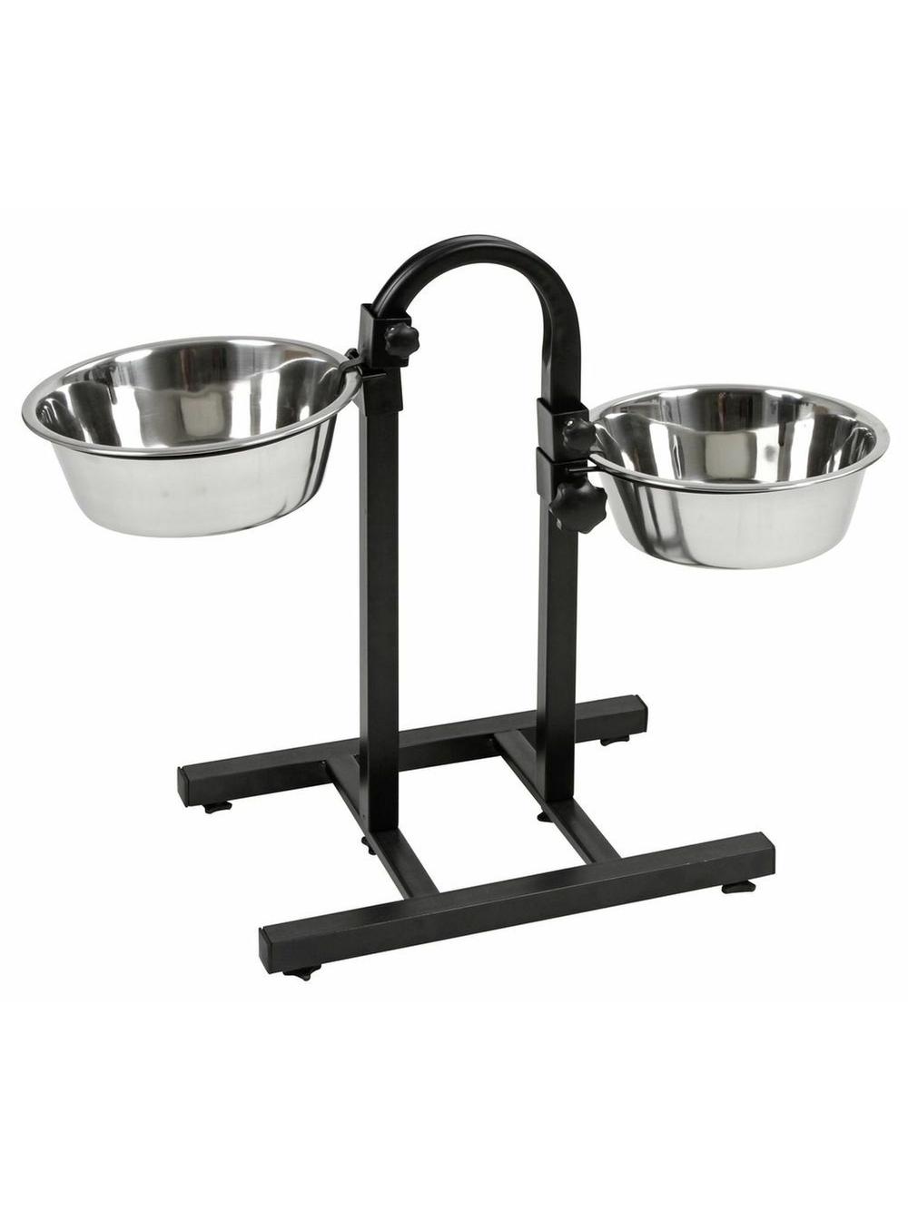 KERBL Stojak z 2 miskami regulowany 2800 ml