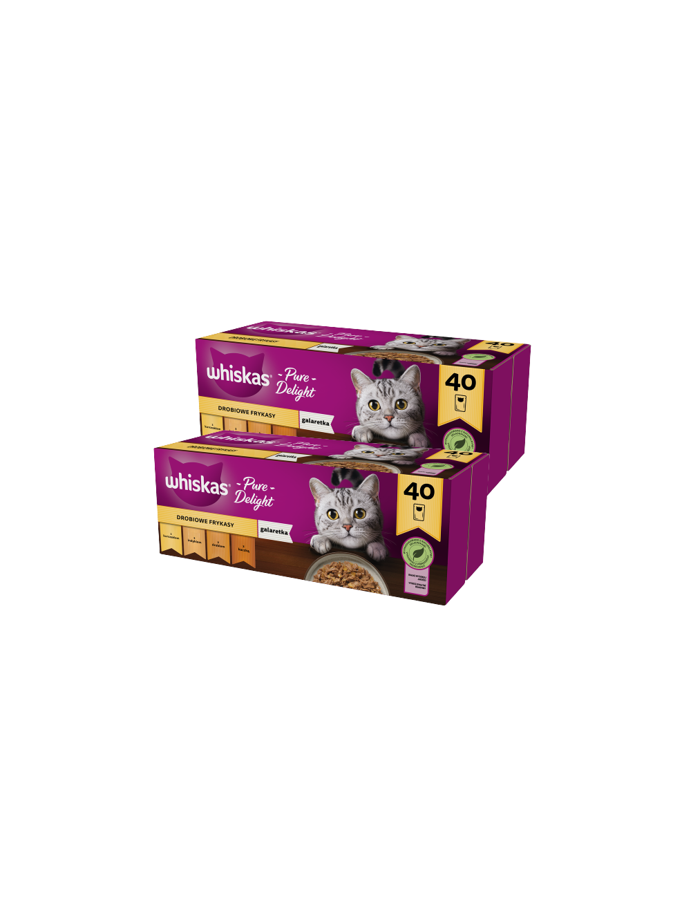 WHISKAS Adult saszetki 80 x 85 g Drobiowe Frykasy - mokra karma dla dorosłego kota, w galaretce (kawałki z: kurczakiem, indykiem, drobiem, kaczką)
