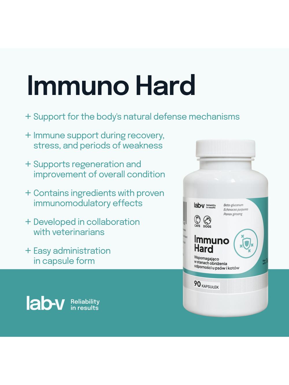 Lab-v Immuno Hard – Wzmacnianie odporności dla psów i kotów 90 kapsułek