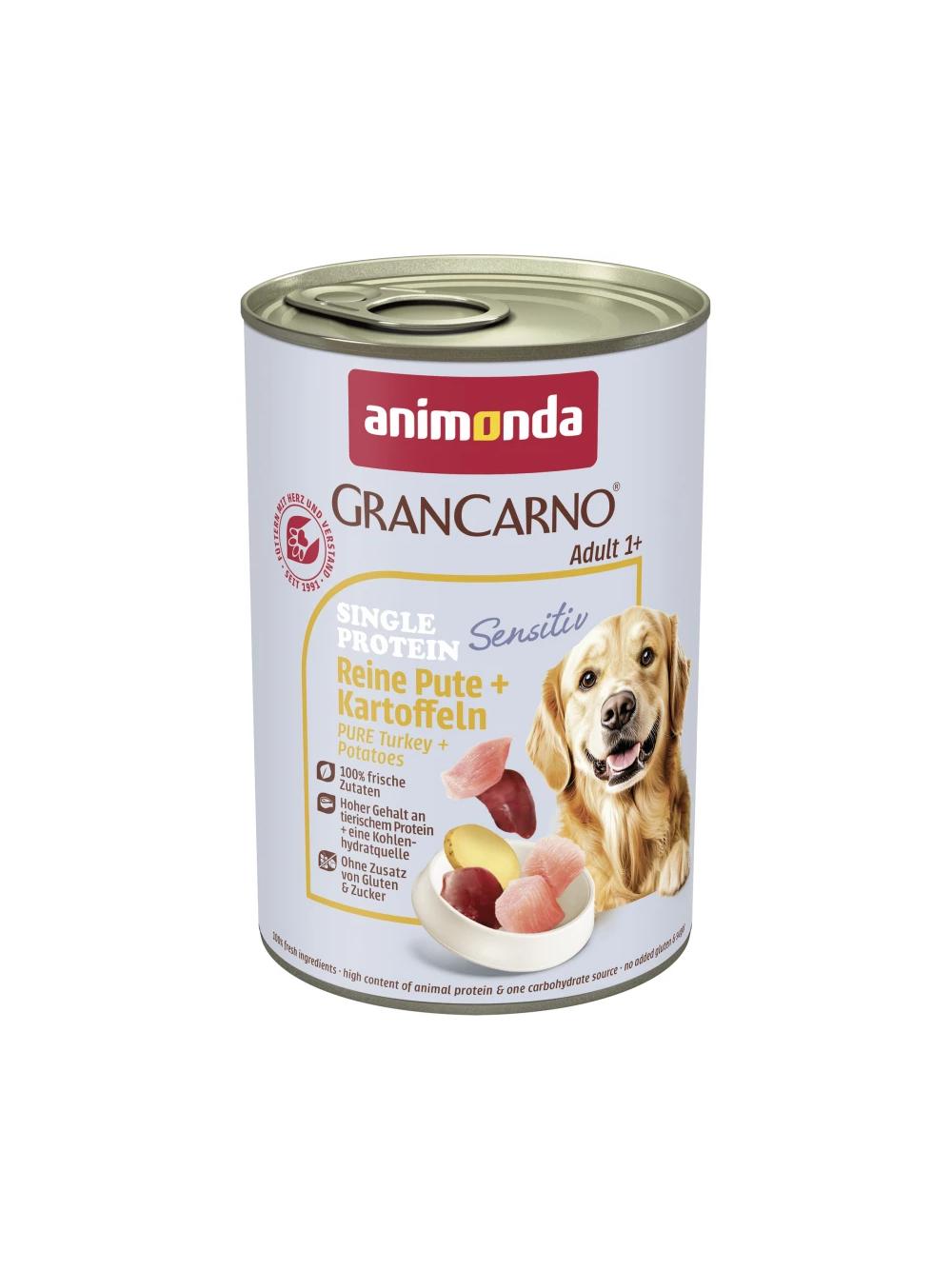 ANIMONDA GranCarno Sensitiv  Adult Dog smak: Indyk + ziemniaki 18x400g