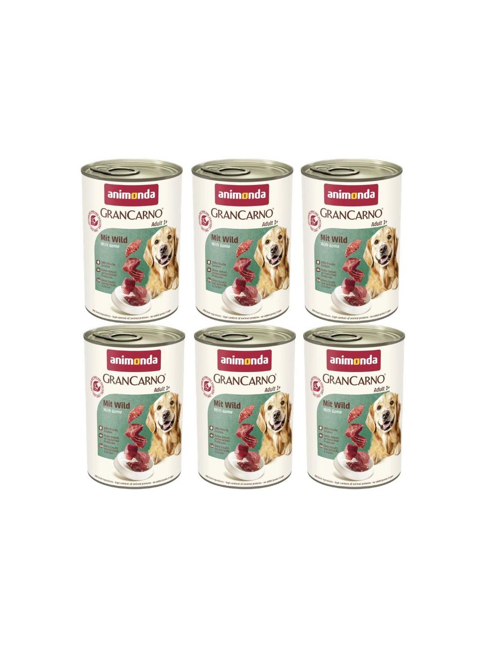 ANIMONDA GranCarno Adult Dog smak: Dziczyzna 6x400g