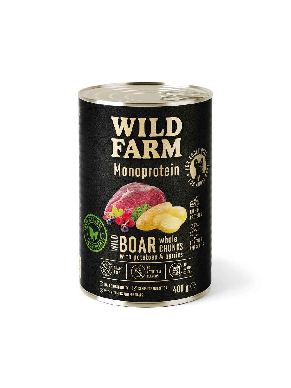 WILD FARM Monoprotein Wild Boar 400g hipoalergiczna karma dla psa