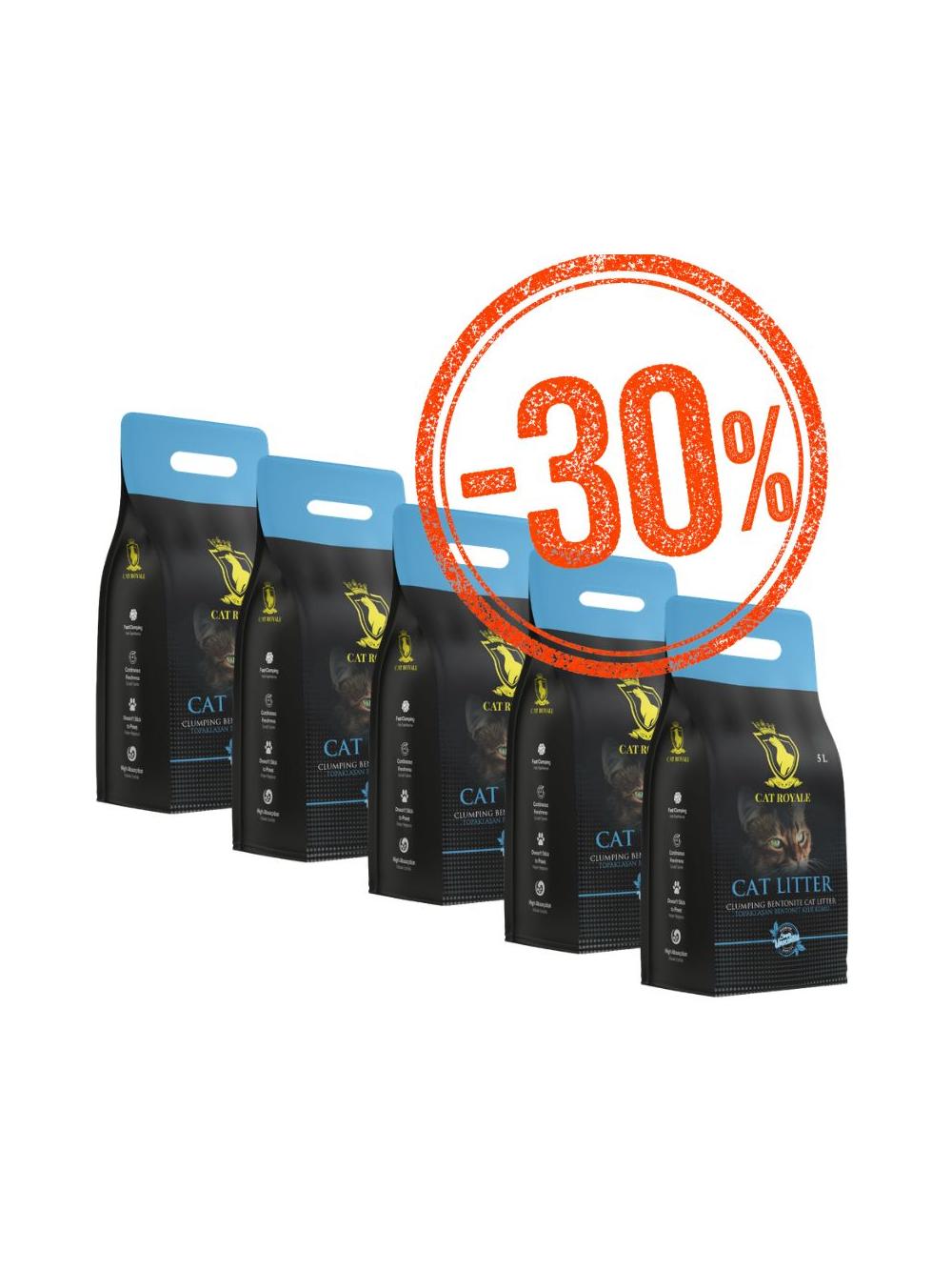 Cat Royale Naturalny żwirek bentonitowy 25l (5x5l)