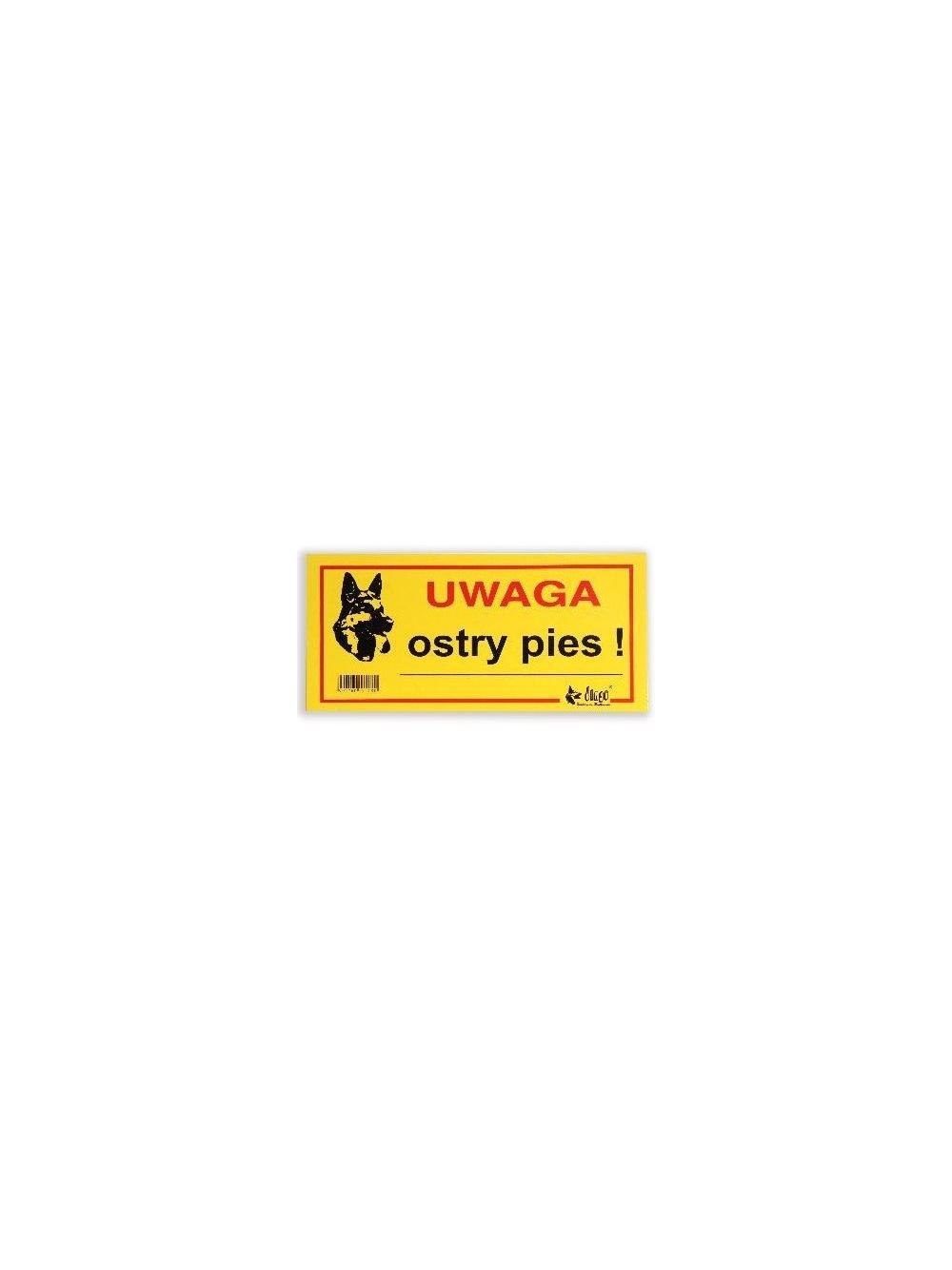 DINGO tabliczka ostrzegawcza "UWAGA OSTRY PIES"