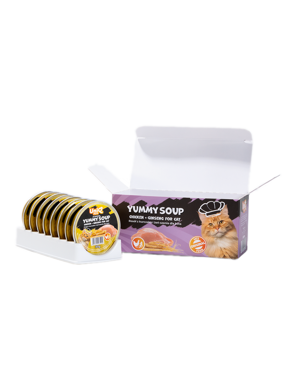 UNIQ PETS KARMA MOKRA DLA KOTA ROYAL CHICKEN rosół z kurczaka i żeń szenia 30 g x 8 szt