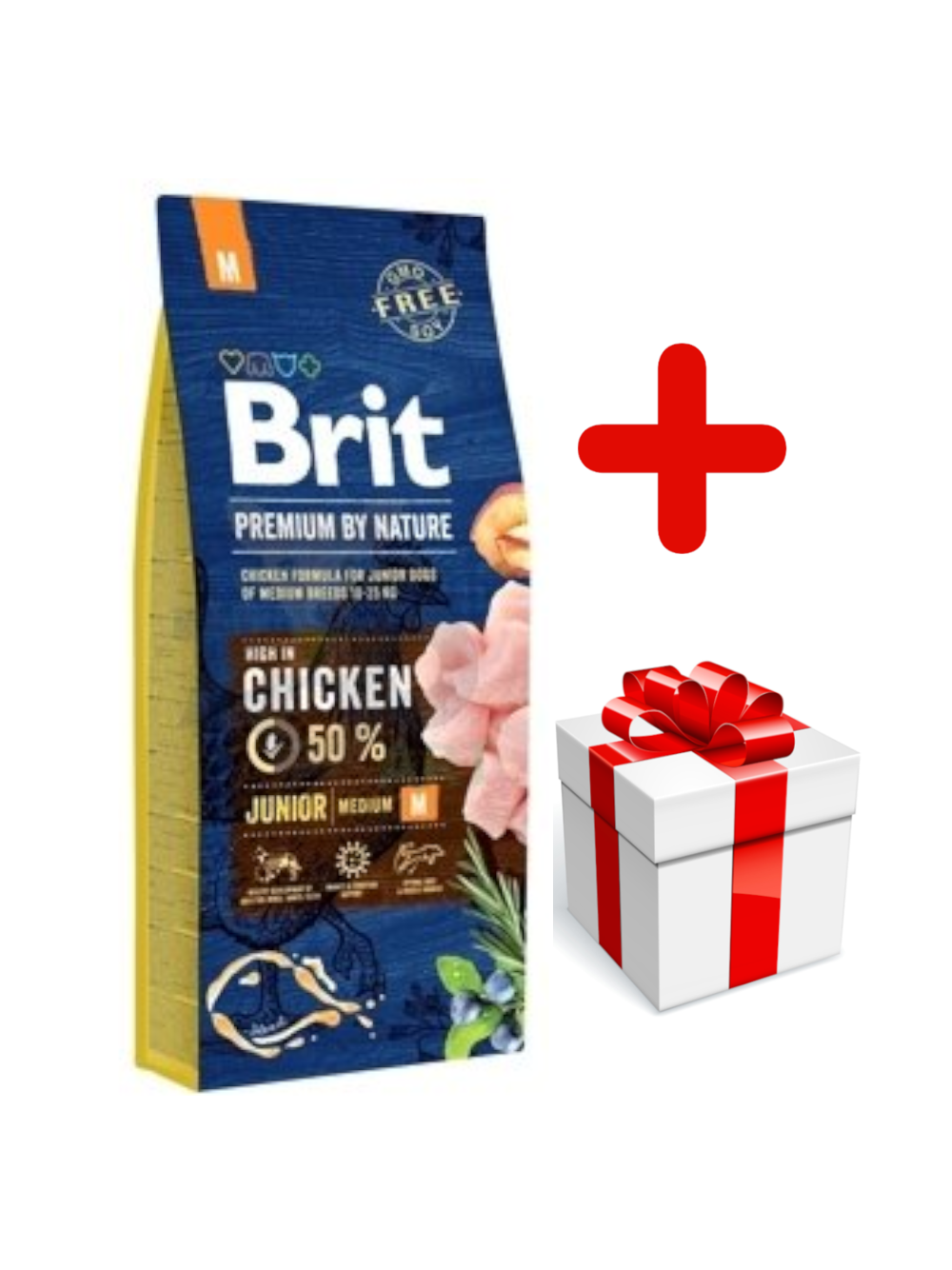 BRIT Premium By Nature Junior M 15kg + niespodzianka dla psa GRATIS!