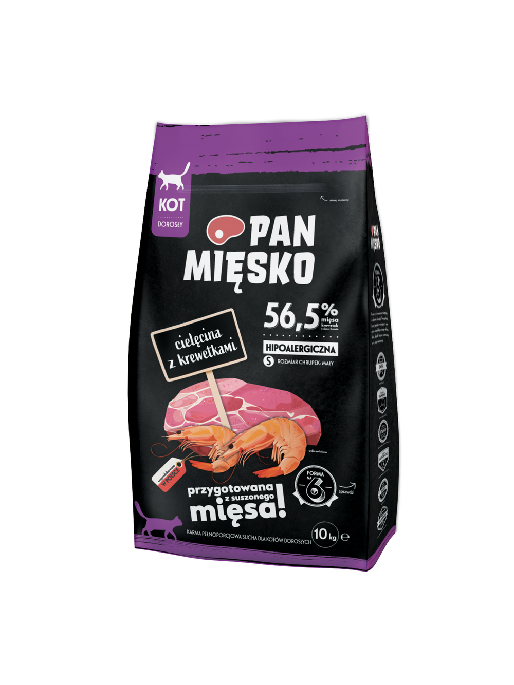 PAN MIĘSKO Cielęcina z krewetkami S 10kg dla kota