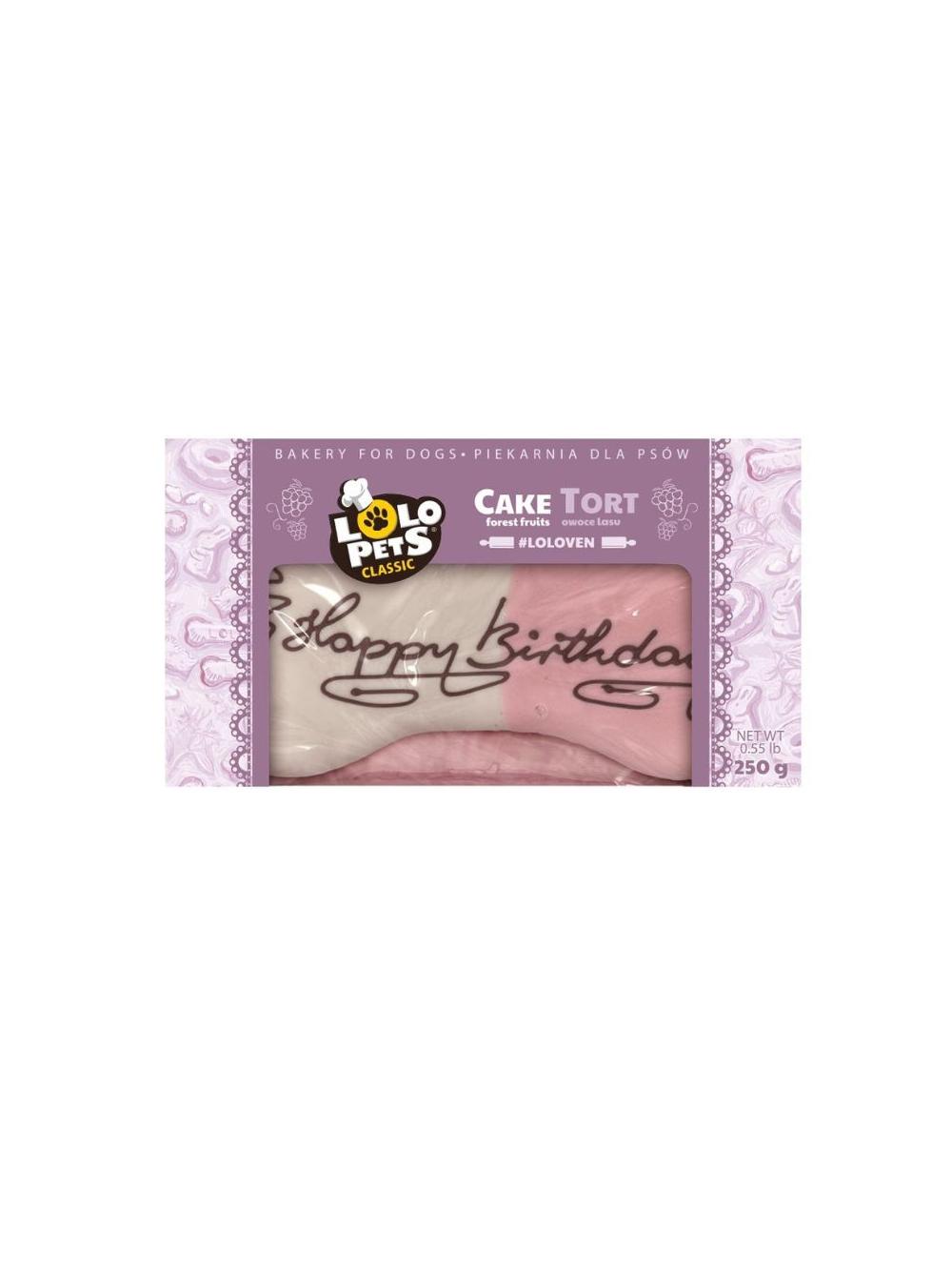 LOLO PETS Tort dla psa "Happy Birthday" owoce lasu 250g
