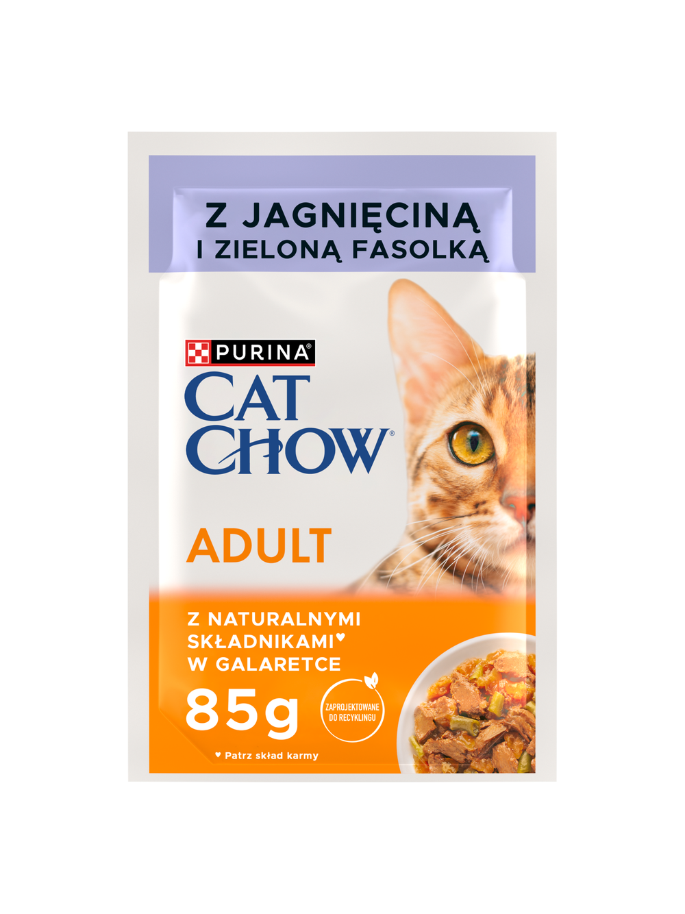 PURINA Cat Chow Adult Karma dla kotów z jagnięciną i zieloną fasolką w galaretce 10x85g
