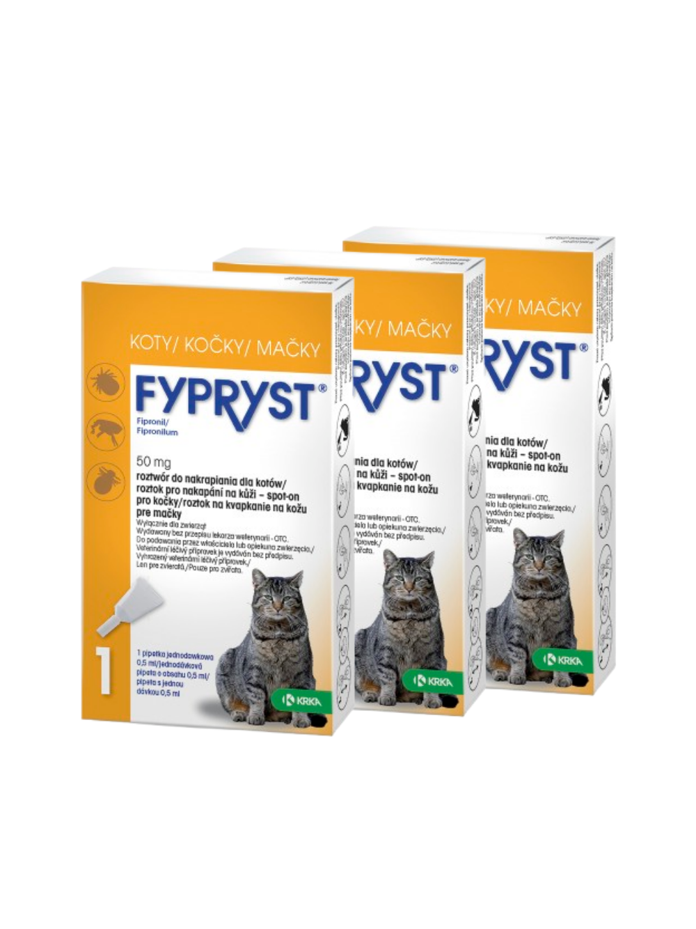 KRKA Fypryst Spot On Kot 50mg/0,5ml 3szt