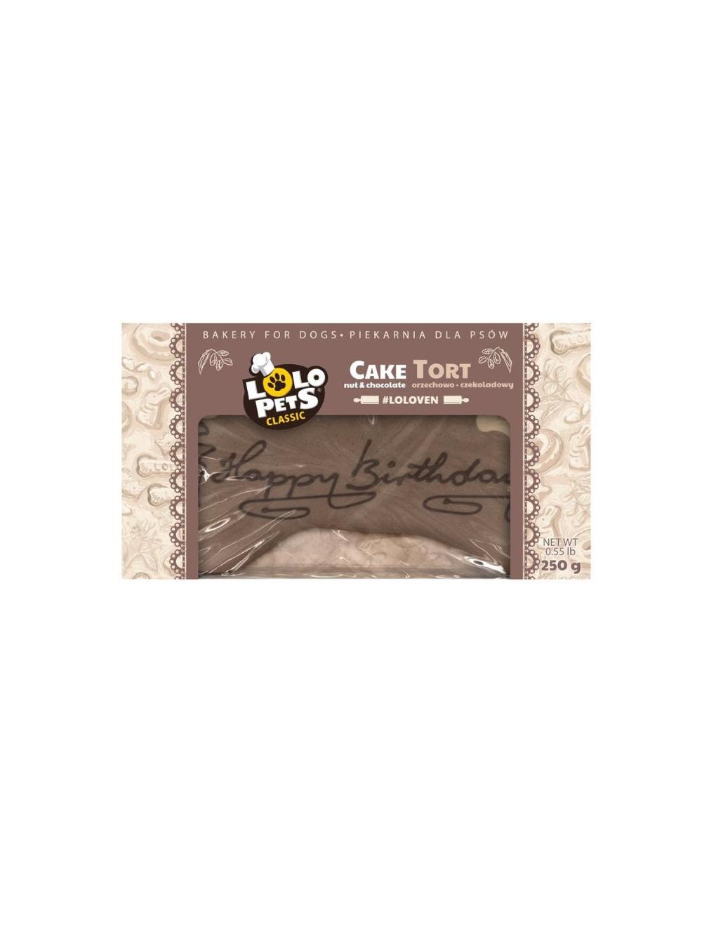LOLO PETS Tort dla psa "Happy Birthday" orzechowo -czekoladowy 250g