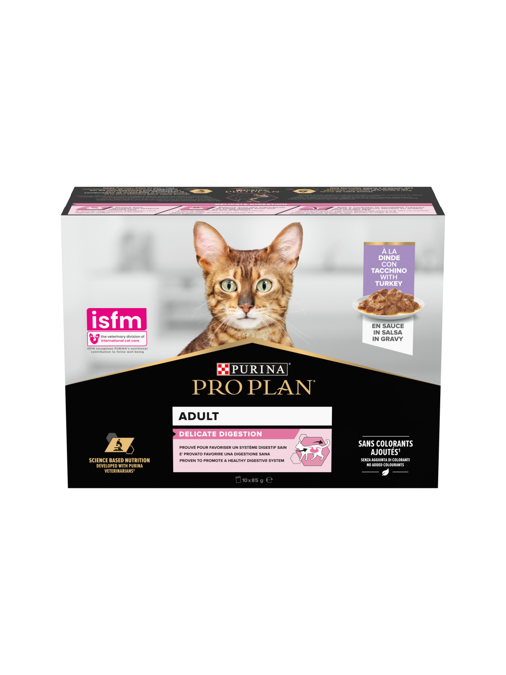 PRO PLAN Delicate Digestion Mokra karma dla kotów z indykiem w sosie 10x85g