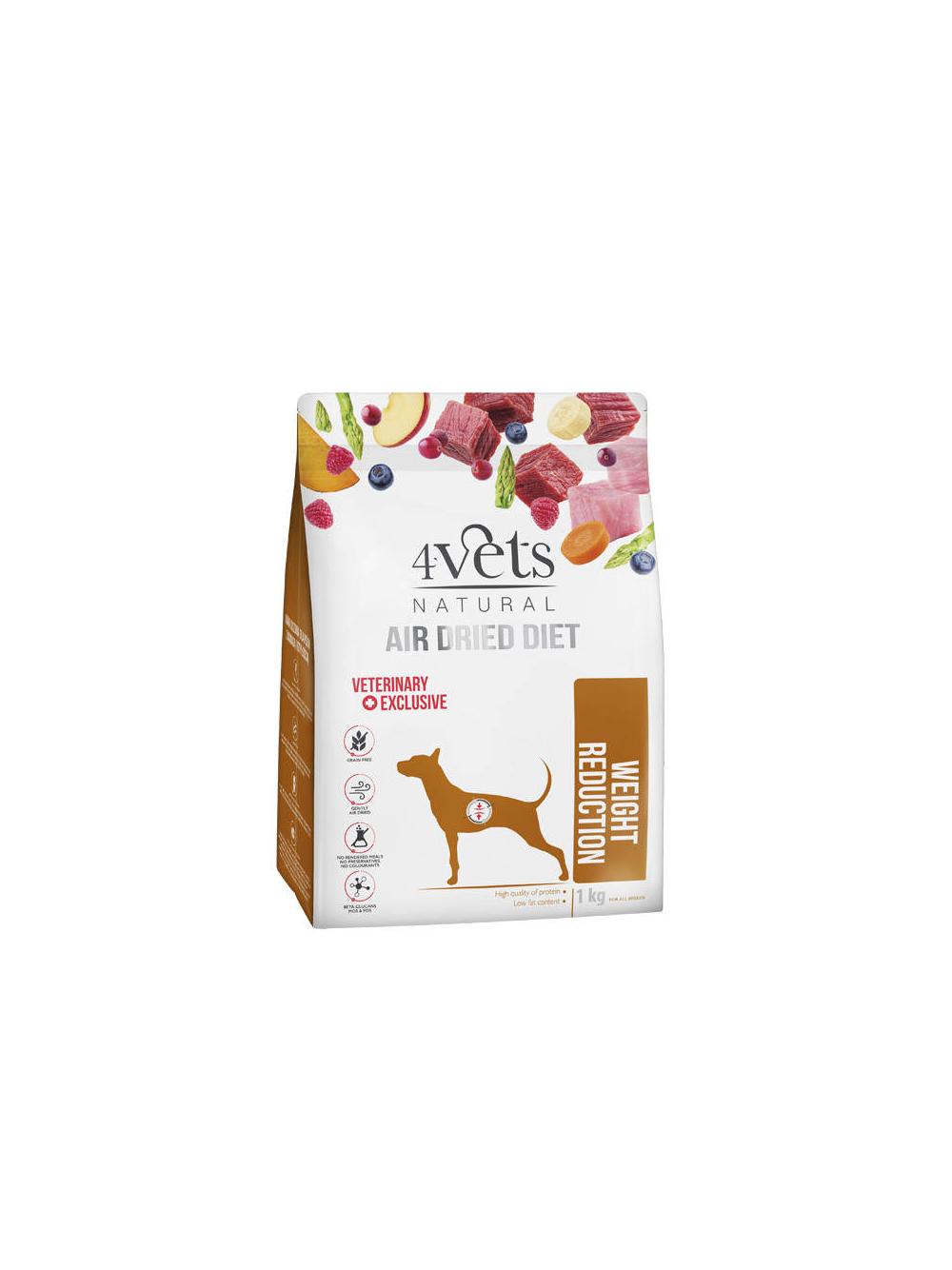 4Vets Natural Zestaw Weight Reduction; karma suszona 1 kg + karma mokra 6x400g