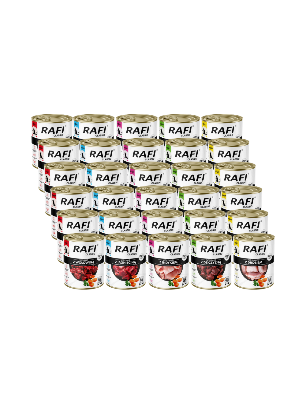 DOLINA NOTECI Mokra karma dla psa Rafi Classic Mix Smaków 30x800g