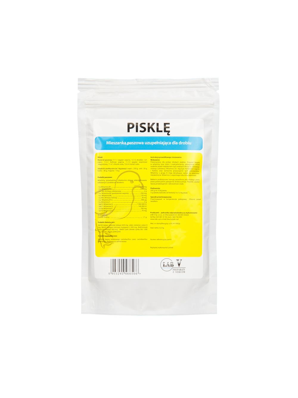 Lab-v Pisklę - Mieszanka Paszowa Uzupełniająca Dla Drobiu Na Wsparcie Wzrostu Piskląt 1kg