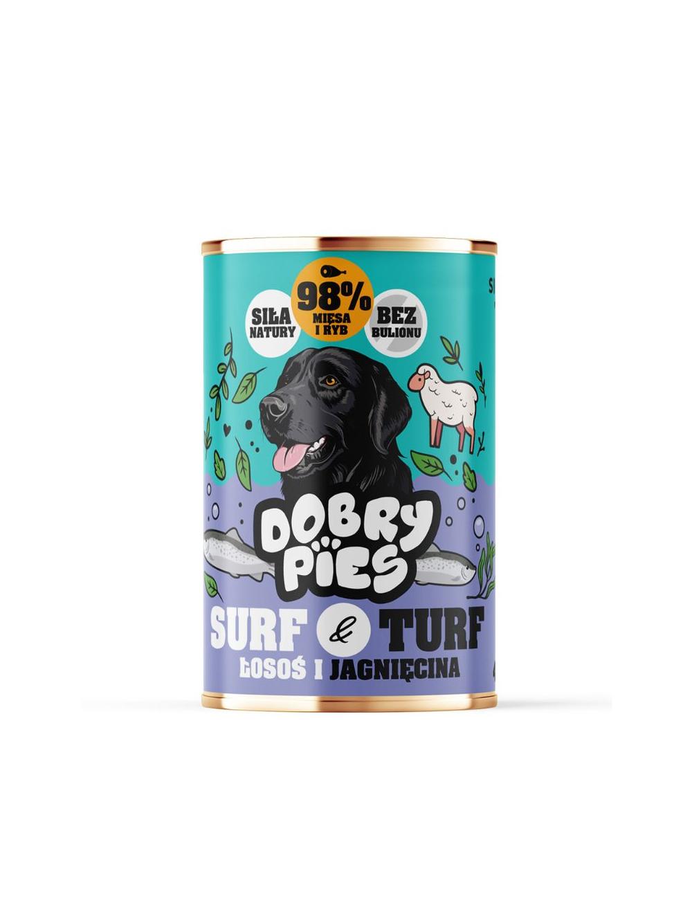 Dobry Pies Łosoś i jagnięcina 12x400g