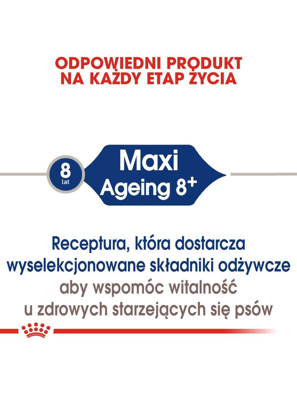 ROYAL CANIN Maxi Ageing 15kg karma sucha dla psów dojrzałych, po 8 roku życia, ras dużych / Opakowanie uszkodzone (5157,5386,6537,8931) !!!