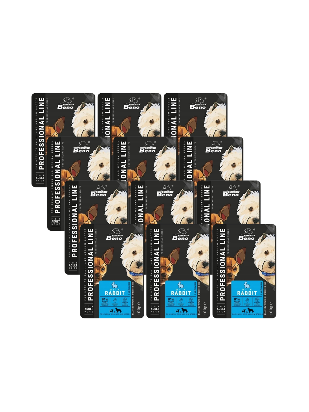 SUPER BENO Adult saszetka dla psów małych i średnich ras z królikiem 12x100g