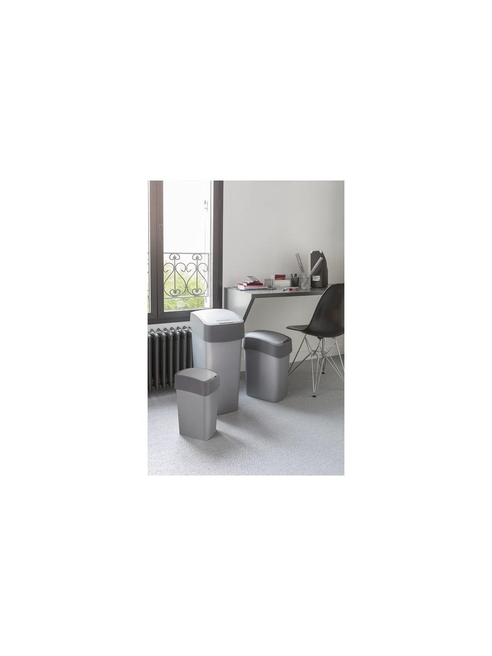 Curver Kosz na śmieci "FLIP BIN" 10L Srebrny/grafit