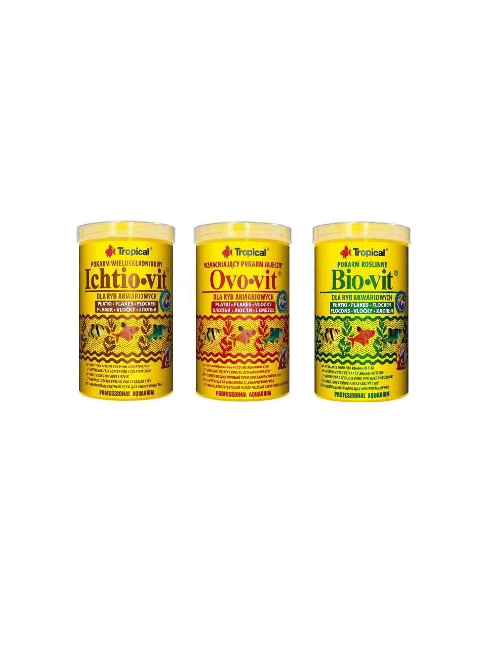 TROPICAL Zestaw pokarmów Ichtio /Bio /Ovo -Vit 3x500g