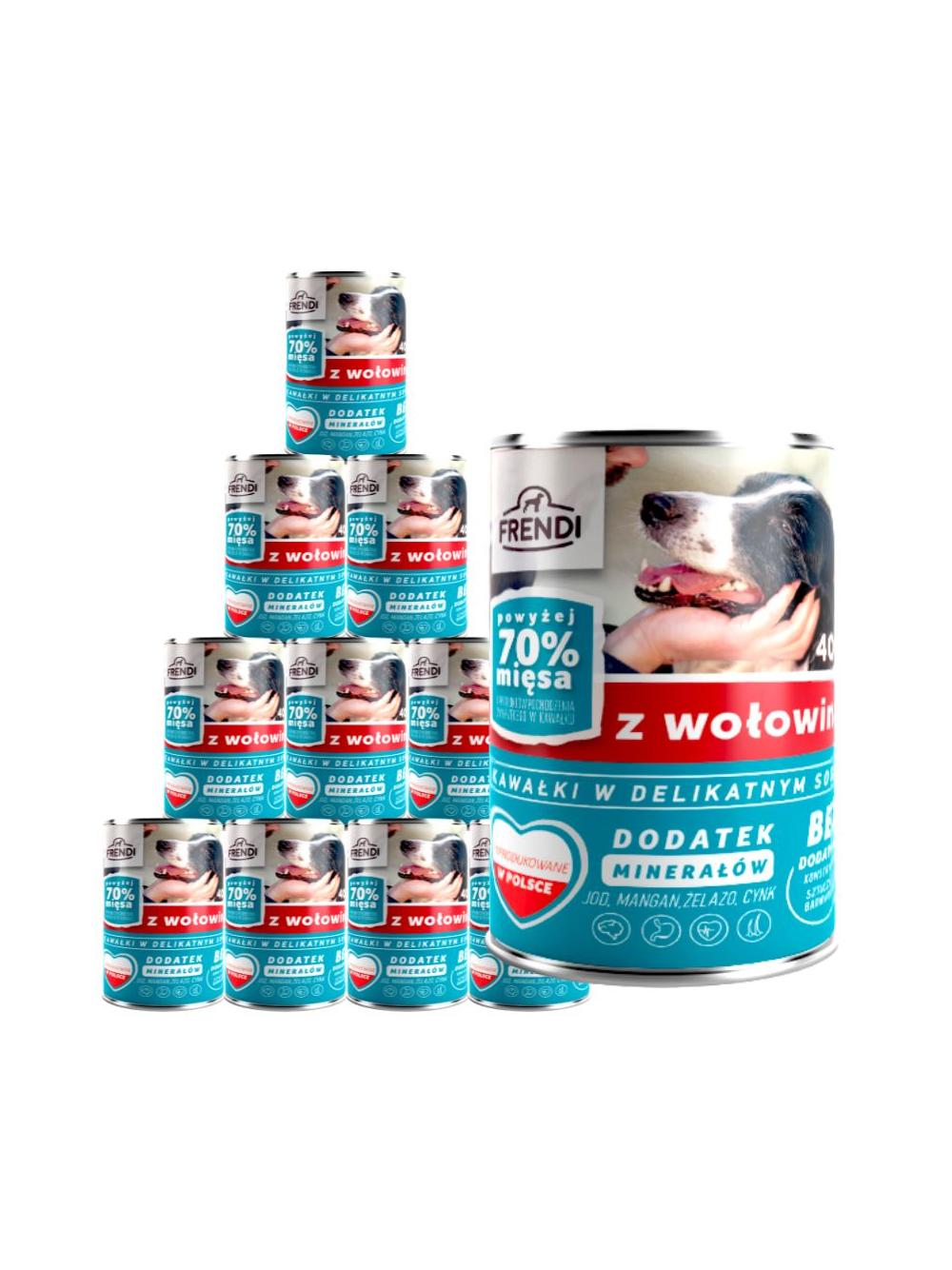 Frendi kawałki w delikatnym sosie z wołowiną 10x400g
