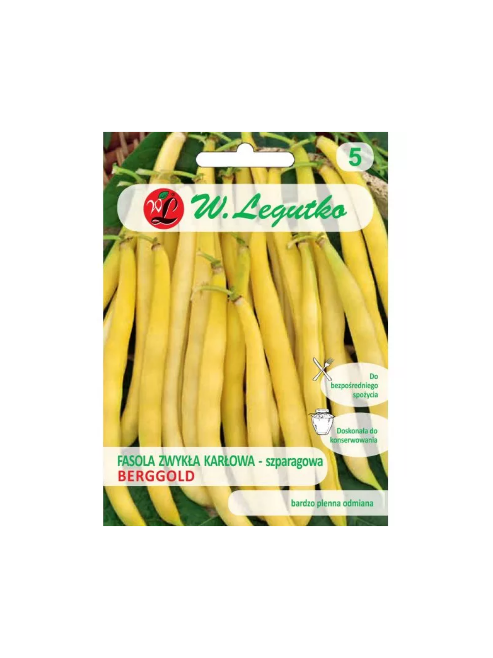 Fasola zwykła szparagowa karłowa żółtostrąkowa Berggold - wczesna
