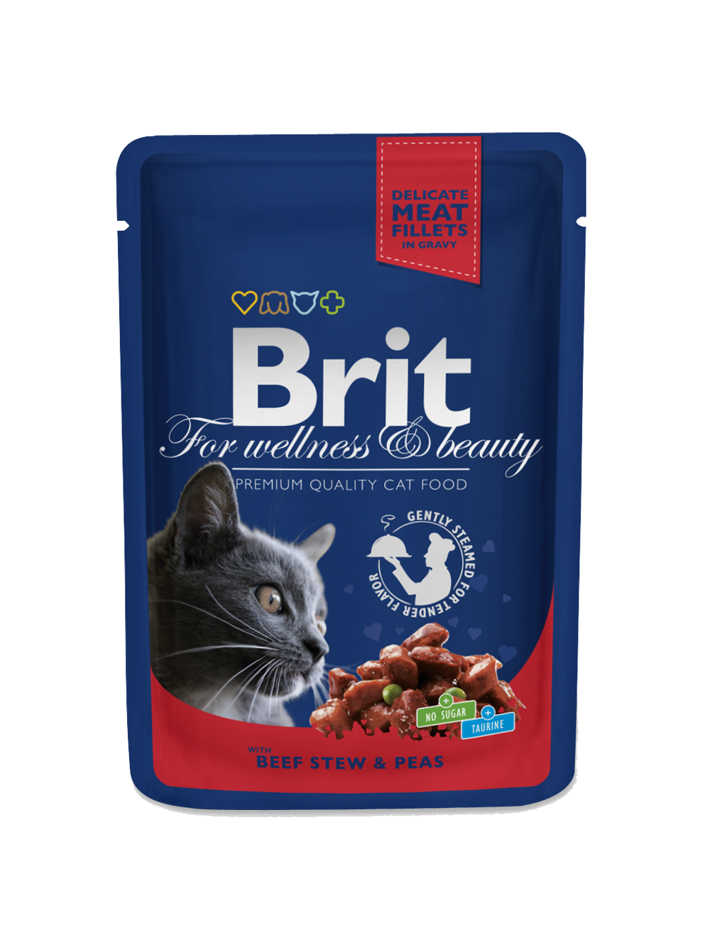 BRIT Cat WOŁOWINA i GROSZEK 12x100g