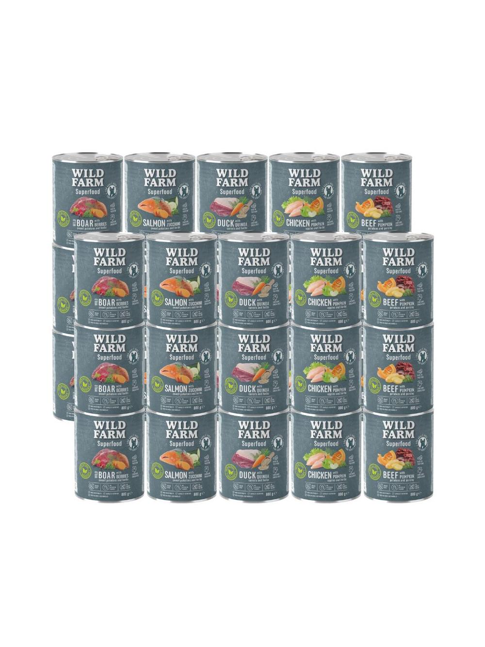 WILD FARM Superfood Mix Smaków 30x800g